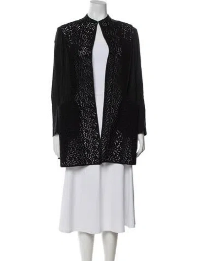 Pre-owned Zero + Maria Cornejo Eyelet Lace Pattern Jacket In Black