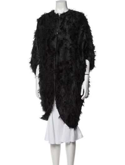 Pre-owned Zero + Maria Cornejo Faux Fur Coat In Blue