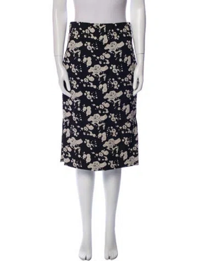 Pre-owned Zero + Maria Cornejo Floral Print Knee-length Skirt In Black