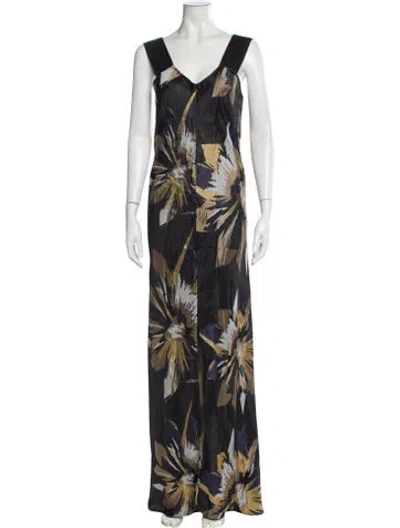 Pre-owned Zero + Maria Cornejo Floral Print Long Dress In Multi
