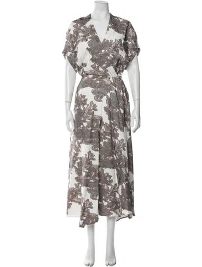 Pre-owned Zero + Maria Cornejo Floral Print Midi Length Dress In Multi