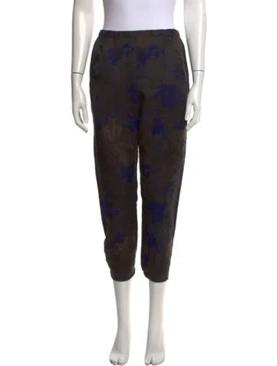 Pre-owned Zero + Maria Cornejo Floral Print Wide Leg Pants In Black