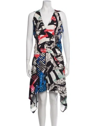 Pre-owned Zero + Maria Cornejo Graphic Print Mini Dress In White
