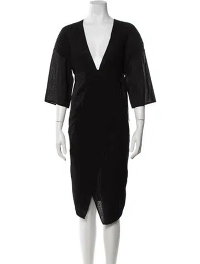 Pre-owned Zero + Maria Cornejo Halterneck Midi Length Dress In Black