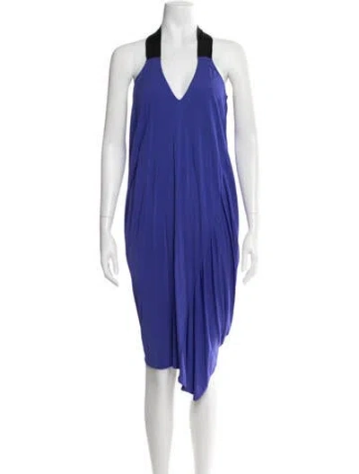Pre-owned Zero + Maria Cornejo Halterneck Midi Length Dress In Purple