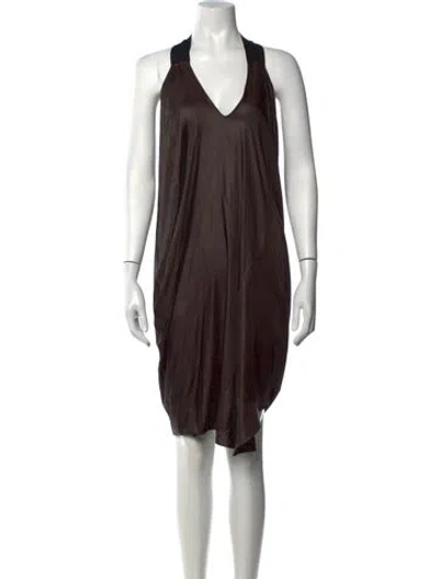 Pre-owned Zero + Maria Cornejo Halterneck Mini Dress In Brown