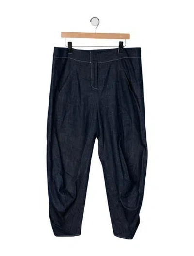 Pre-owned Zero + Maria Cornejo High-rise Straight Leg Jeans In Blue