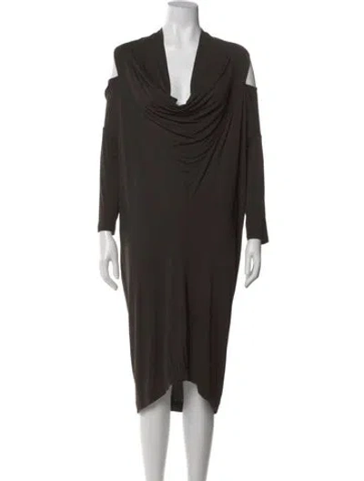 Pre-owned Zero + Maria Cornejo Jersey Midi Length Dress In Green