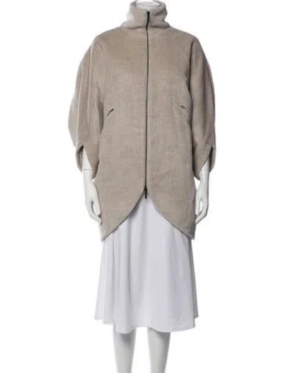 Pre-owned Zero + Maria Cornejo Koya Baby Alpaca Coat In Grey