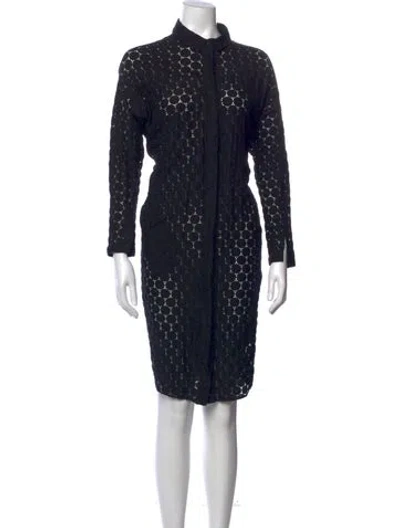 Pre-owned Zero + Maria Cornejo Lace Pattern Knee-length Dress In Black