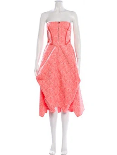 Pre-owned Zero + Maria Cornejo Lace Pattern Midi Length Dress W/ Tags In Pink