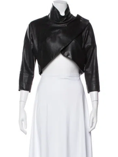 Pre-owned Zero + Maria Cornejo Lamb Leather Jacket In Black
