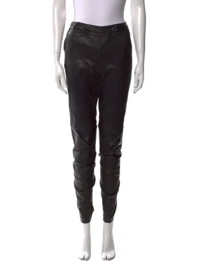 Pre-owned Zero + Maria Cornejo Lamb Leather Skinny Leg Pants In Black