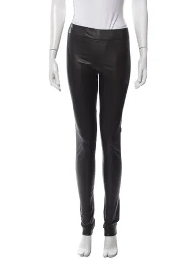 Pre-owned Zero + Maria Cornejo Lamb Leather Skinny Leg Pants In Green