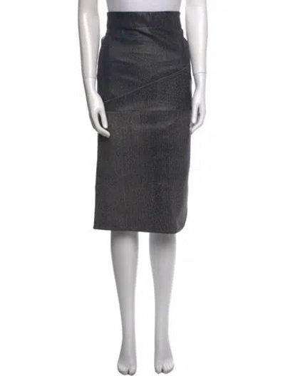 Pre-owned Zero + Maria Cornejo Lambskin Knee-length Skirt In Gray