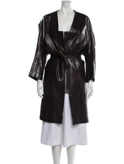 Pre-owned Zero + Maria Cornejo Leather Coat In Black