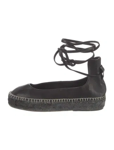 Pre-owned Zero + Maria Cornejo Leather Espadrilles In Black