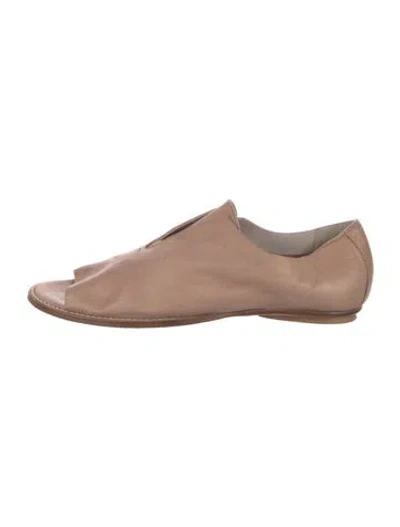 Pre-owned Zero + Maria Cornejo Leather Flats In Brown