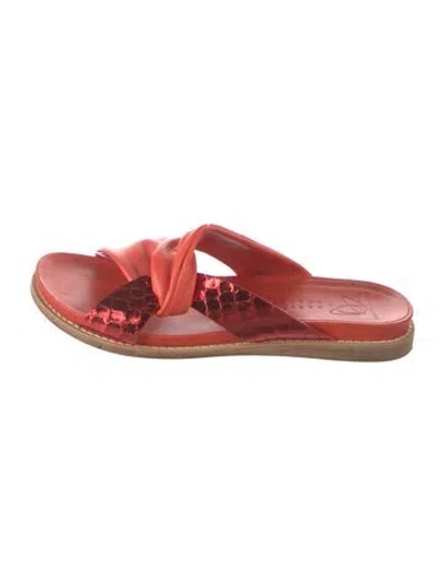 Pre-owned Zero + Maria Cornejo Leather Flats In Red