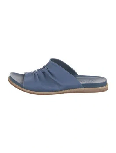 Pre-owned Zero + Maria Cornejo Leather Mules In Blue