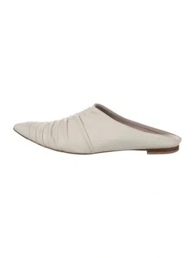 Pre-owned Zero + Maria Cornejo Leather Mules In Neutral