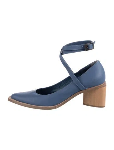 Pre-owned Zero + Maria Cornejo Leather Pumps In Blue
