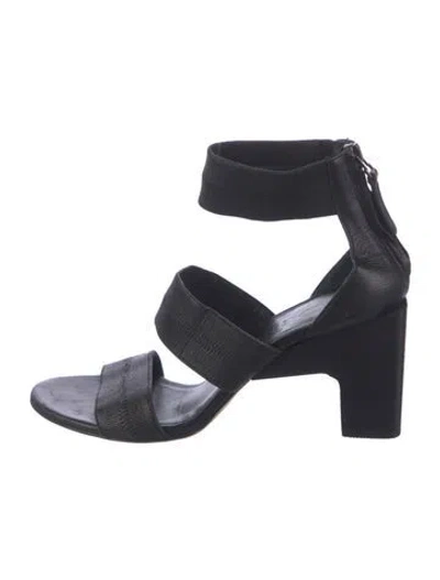 Pre-owned Zero + Maria Cornejo Leather Sandals In Black