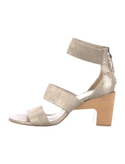 Pre-owned Zero + Maria Cornejo Leather Sandals In Gold