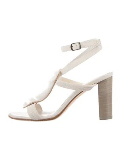 Pre-owned Zero + Maria Cornejo Leather Sandals In Neutrals/white