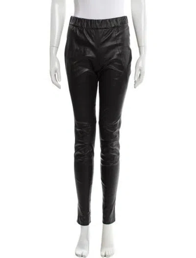 Pre-owned Zero + Maria Cornejo Leather Skinny Leg Pants In Black