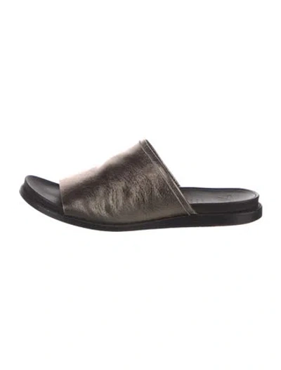 Pre-owned Zero + Maria Cornejo Leather Slides In Black