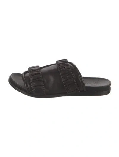 Pre-owned Zero + Maria Cornejo Leather Slides In Black