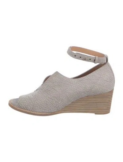 Pre-owned Zero + Maria Cornejo Leather Slides In Gray