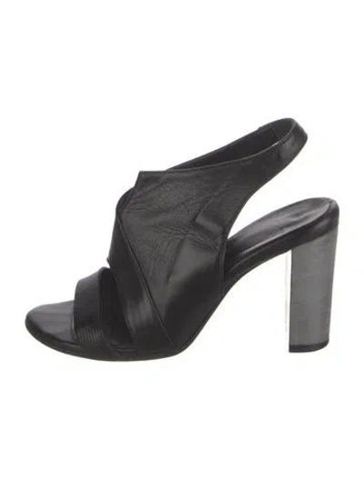 Pre-owned Zero + Maria Cornejo Leather Slingback Sandals In Black