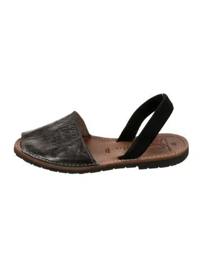 Pre-owned Zero + Maria Cornejo Leather Slingback Sandals In Black