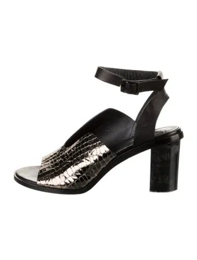 Pre-owned Zero + Maria Cornejo Leather Slingback Sandals In Black