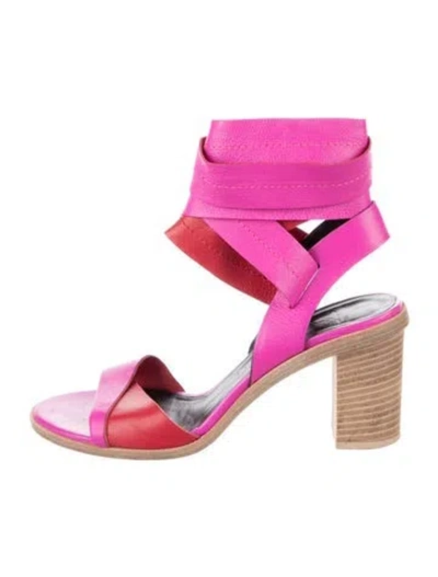 Pre-owned Zero + Maria Cornejo Leather Slingback Sandals In Pink