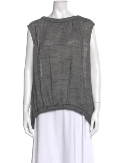 Pre-owned Zero + Maria Cornejo Linen Crew Neck Top In Black
