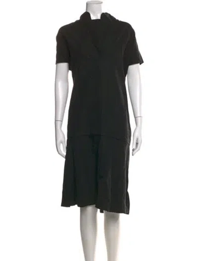 Pre-owned Zero + Maria Cornejo Linen Knee-length Dress In Black