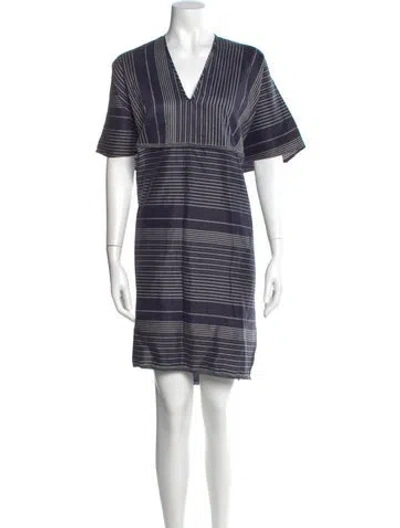 Pre-owned Zero + Maria Cornejo Linen Knee-length Dress In Blue