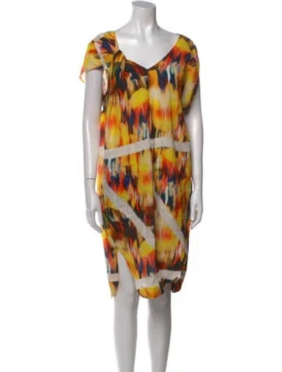Pre-owned Zero + Maria Cornejo Linen Knee-length Dress In Multi
