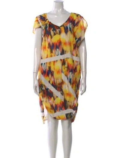 Pre-owned Zero + Maria Cornejo Linen Knee-length Dress In Multi