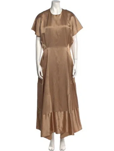Pre-owned Zero + Maria Cornejo Linen Long Dress W/ Tags In Gold
