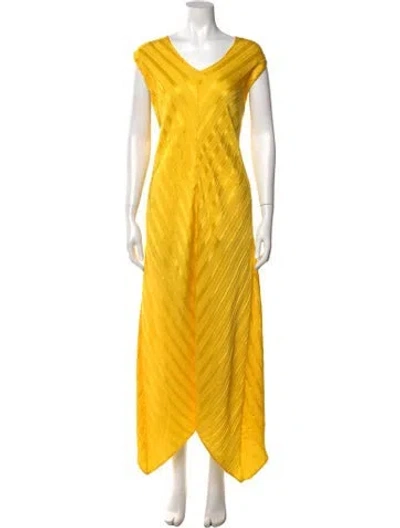 Pre-owned Zero + Maria Cornejo Linen Long Dress In Yellow