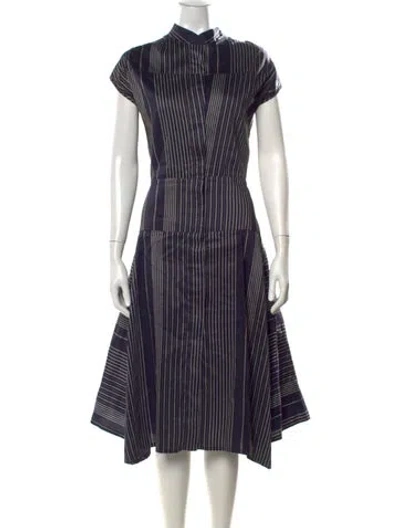 Pre-owned Zero + Maria Cornejo Linen Midi Length Dress In Blue