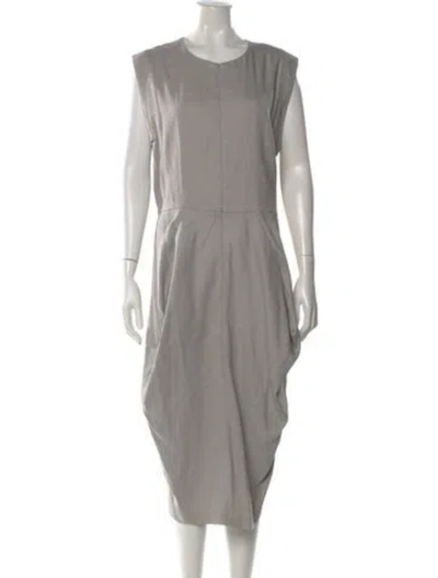 Pre-owned Zero + Maria Cornejo Linen Midi Length Dress In Gray