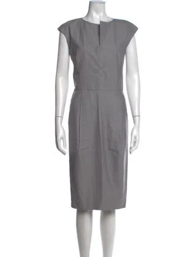 Pre-owned Zero + Maria Cornejo Linen Midi Length Dress In Grey