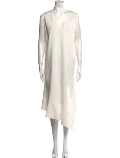 Pre-owned Zero + Maria Cornejo Linen Midi Length Dress In Neutral