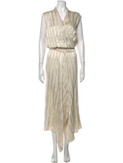 Pre-owned Zero + Maria Cornejo Linen Midi Length Dress In Neutrals