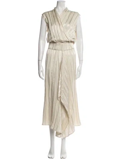 Pre-owned Zero + Maria Cornejo Linen Midi Length Dress W/ Tags In Neutral
